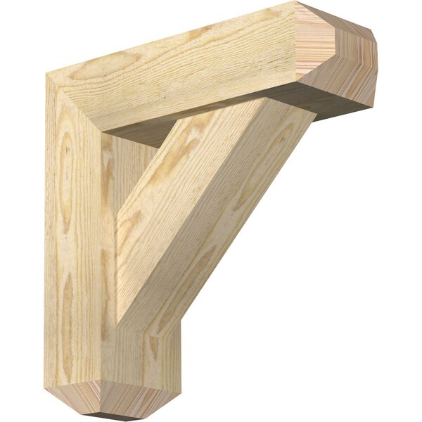 Ekena Millwork Traditional Craftsman Rough Sawn Bracket w/ Offset Brace, Douglas Fir, 6"W x 18"D x 18"H BKT0604X18X18TRA04RDF - main